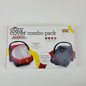 USC Little Scholars Cozy Cover Combo Pack Sun Bug & Lightweight Car Seat Cover