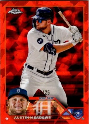 2023 Topps Chrome Sapphire Edition #252 Austin Meadows Orange /25 Detroit Tigers - Image 1 of 2