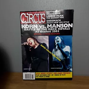 Circus Magazine June 2003 VTG Marilyn Manson vs Korn OZZFEST Deftones Godsmack - Picture 1 of 5