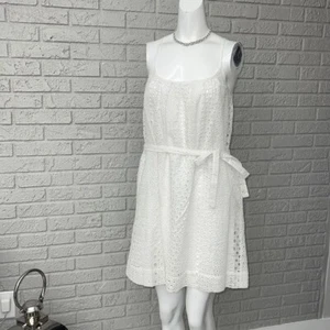 Talbots Women 100 % Cotton White Tank Dress Size L - Picture 1 of 9