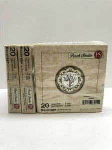 Lote de 3 servilletas para bebidas Punch Studio con monograma 83202Y, letra Y (20 por juego) - Imagen 1 de 2