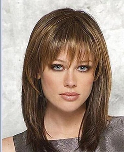 New  Fashion Style Charm Medium long women's Brown Blonde Natural Hair Full wigs - Picture 1 of 6