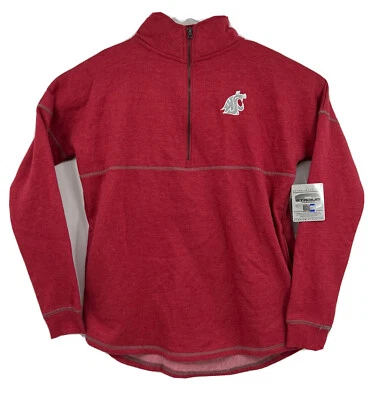 Washington State Cougars 1/4 Zip Mens Pullover Small Red - Image 1 of 4