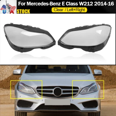 Headlight Lens Headlamp Cover For Mercedes Benz W212 E350 2014-2016 Left + Right Foto 1 de 4
