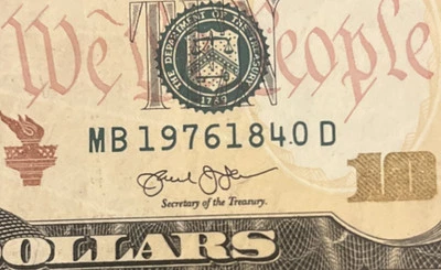 4/18/1976 Birthday / Anniversary Date Note April 18th 1976 $10 Ten Dollar Bill - Image 1 of 4