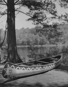 VTG Bruce Weber Photo Wooden Canoe Adirondack Park Landscape Art 1990 Mat 12x15 - Picture 1 of 2