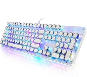 Leuchtende ästhetische Retro Punk mechanische Schreibmaschine Tastatur RGB 104 Tasten kabelgebunden - Bild 1 von 6