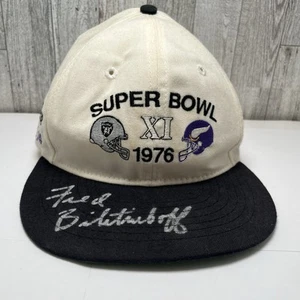 Vintage Super Bowl XI 1976 Snapback Signed Fred Biletnikoff Raiders Vikings Read - Picture 1 of 24