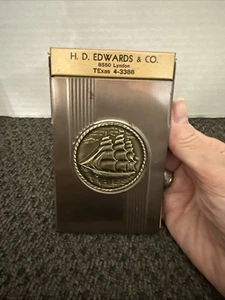 Park Sherman Metall Notizblock Halter Schiff Messing Ton HD Edwards Det, Mi. Vintage EUC - Bild 1 von 7