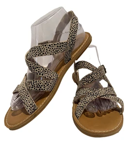 Toms Sicily Sandals SIZE 8 Macadamia Mini Cheetah Coastal Vacation Y2K - Picture 1 of 8
