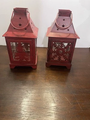 Juego de candelabros Little Red Holiday linterna estrella estampada hogar y jardín Foto 1 de 4