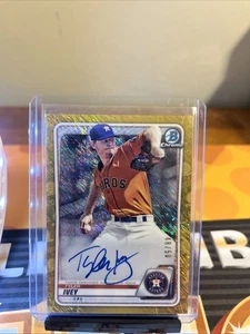 2020 BOWMAN CHROME - GOLD SHIMMER REFRACTOR - AUTOGRAPH - TYLER IVEY /50 - Picture 1 of 2