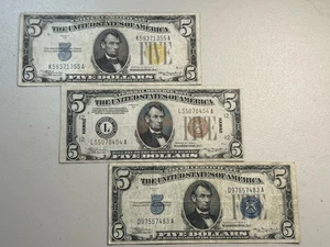 $5 Yellow, Brown & Blue (x3) Certificates!! A3 - Picture 1 of 8