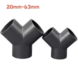 ID 20mm - 63mm Grey PVC Pipe Fittings Y-Shape Wye Connector Adapter Solvent Weld - Bild 1 von 6