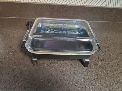 Sartén eléctrica Presto WeeFry tapa floral de vidrio FUNCIONA de colección RV pequeño espacio Foto 1 de 4
