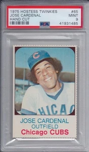 1975 HOSTESS # 65 JOSE CARDENAL ☆TWINKIES VARIATION☆ CHICAGO CUBS PSA 9 MINT - Picture 1 of 2