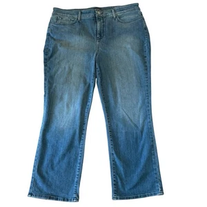 NYDJ Marilyn Jean Capris Stretch Denim Mid Rise Crop Womens SZ 16 Straight Leg - Picture 1 of 12