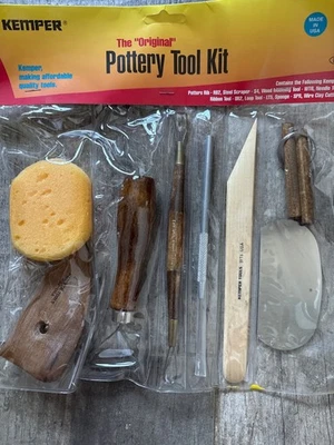 New Kemper PTK Wooden The Original Wire Clay Cutter 8-Piece Pottery Tool Kit Set - Image 1 of 4