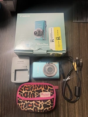 Canon PowerShot Digital Camera ELPH SD1200 IS 10.0MP Blue Charger & Battery - Image 1 of 4
