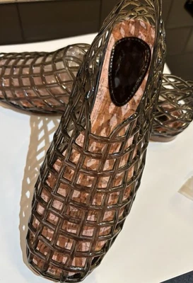 Women Clear Black Brown Gelly Jelly Mesh Ballet Flats Hollowed out Soles Size 39 - Image 1 of 4