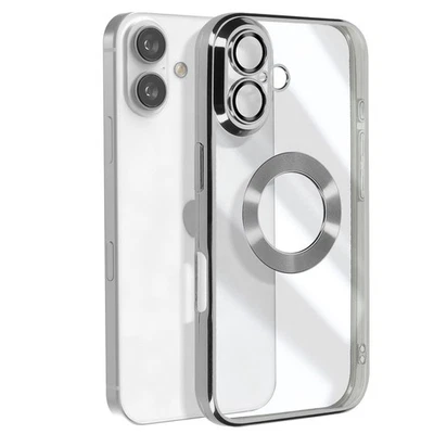 Avizar, Cover serie Glam per iPhone 16 Plus anti-urto, Argento - Immagine 1 di 4