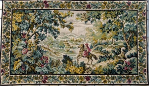AUBUSSON Jeans LAURENT Tapisserie Verdure "Le Cavalier" 190x119cm - Bild 1 von 11