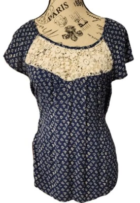 NIÑA KRAZY Blusa Floral Rayón Azul - Talla M Foto 1 de 4