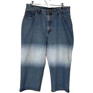 DejaBleu Flash Fade Capri Jeans Größe 18 (33) Denim Cropped hoher Bund Batik gebraucht, in einwandfreiem Zustand - Bild 1 von 9