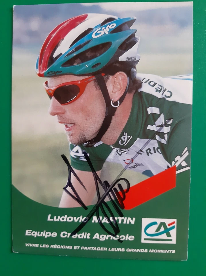 CYCLISME carte cycliste LUDOVIC MARTIN équipe CREDIT AGRICOLE 2002 signée ** - Photo 1/1