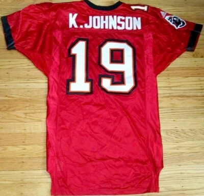 Camiseta modelo juego emitida por el equipo Adidas Keyshawn Johnson Tampa Bay Buccaneers 2001 Foto 1 de 3