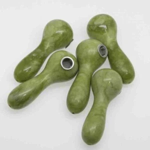 Filtro de tazón de pipa de tabaco de oliva recto de piedra verde blanca tallada a mano aleatorio 1 pieza - Imagen 1 de 3