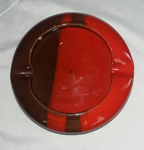Vtg Mid Century Modern Red Brown Ashtray Raymor Italy Candy Dish Ceramic CHIP! - Picture 1 of 20
