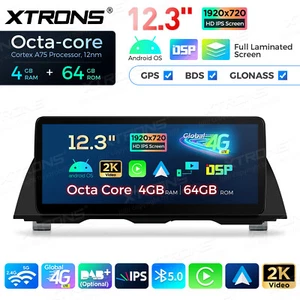12.3"IPS Android 14 Octa Core Car Stereo GPS Navi 4G WIF For BMW 5er F10 F11 CIC - Picture 1 of 16