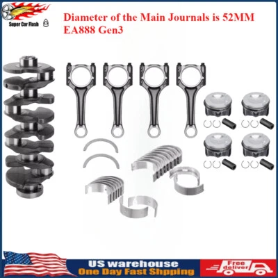 Engine Rebuild Overhaul Kit For EA888 gen3 TSI Audi A4 A6 Q5 VW Golf 2015-22 2.0 - Image 1 of 4