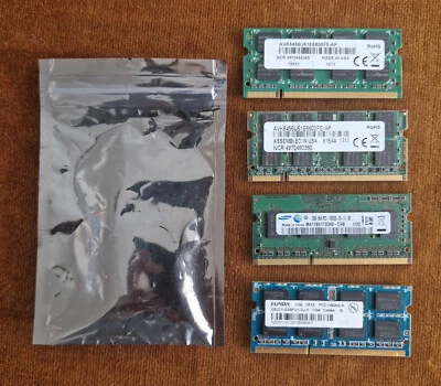 4 x 2GB sticks - 2GB Laptop Ram Memory SAMSUNG ELPIDIA NCR ETC - Image 1 of 4