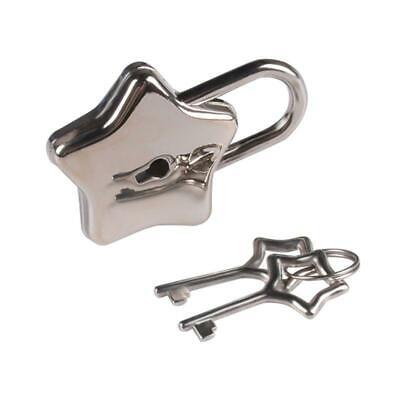 Mini Silver Tone Cute Star Shaped Padlock With Key For Jewelry Box,Purse Handbag • 4.42£