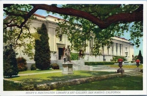Henry E Huntington Biblioteca Edificio y Galería de Arte Postal De Colección Sin Publicar - Imagen 1 de 2