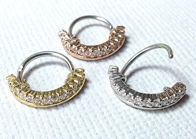 Aro nariz medio círculo flexible 1 pieza/anillo de cartílago torre Daith hélice tragus  Foto 1 de 4