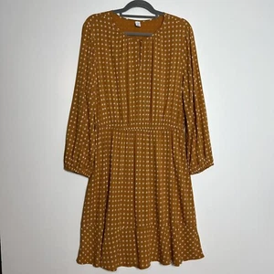 Old Navy Keyhole Front Elastic Waist Long Sleeves Herbst Autumn Dress Size L - Bild 1 von 12