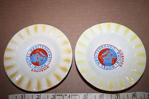 VINTAGE HOTEL MEDITERRANEO ROMA ASH TRAY DISH SOUVENIR X 2 - Picture 1 of 1