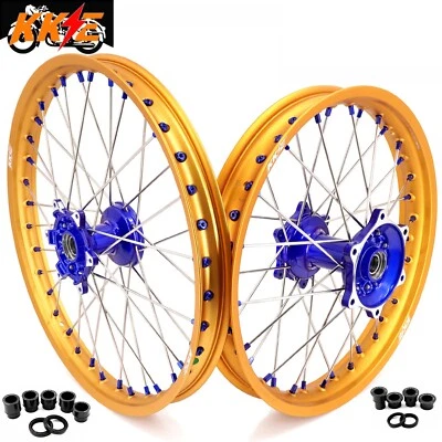 KKE 21/19 Cast Wheels for Yamaha YZ125 YZ250 YZ250F YZ450F 2003-2024 Gold Rims - Image 1 of 4
