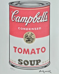 ANDY WARHOL CAMPBELL'S SOUP TOMATO SOUP HAND NUMBERED LITHOGRAPH ART PRINT - Picture 1 of 5