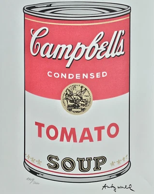 ANDY WARHOL CAMPBELL'S SOUP TOMATO SOUP HAND NUMBERED LITHOGRAPH ART PRINT - Image 1 of 4