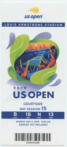 9/2 2019 US Open Tennis Courtside FULL TICKET Serena Williams Bianca Andreescu Cover