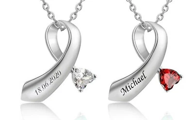 ID Anhänger mit Straßstein Herz + Gravur nach Wunsch Edelstahl mit Kette Neu  - Bild 1 von 4