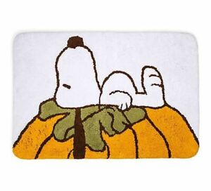 Officially Licensed Peanuts Snoopy Resting on a Pumpkin Autumn Non-Slip Bath Rug