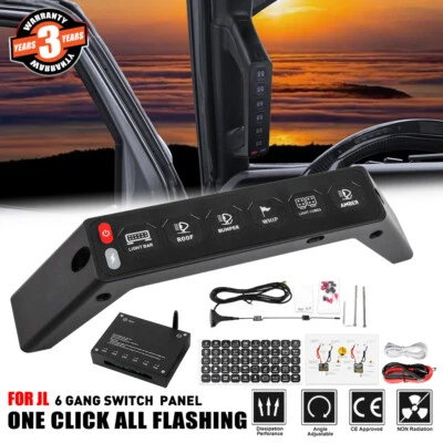 Panel de interruptor de 6 velocidades relé de luz LED control de circuito para Jeep Wrangler JL 2018-23 Foto 1 de 4