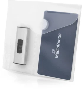 100 Mediarange Plastiktaschen mit 2 Fächer mit Abheftlochung für je 1 USB Stick - Bild 1 von 2