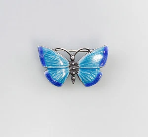 9901291-D Art Nouveau Brooch 925 Silver Handmade Enamel Butterfly 1.5X3Cm - Picture 1 of 1