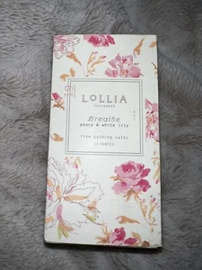 LOLLIA Breathe Peony & White Lily Fine Bathing Salts 16 ounces - Picture 1 of 3
